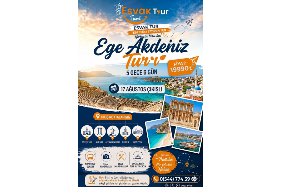 5 Gece 6 Günlük Ege - Akdeniz Turu
